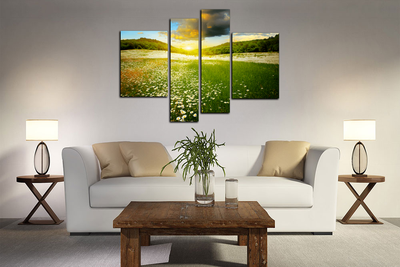 Модульная картина "Ромашки на солнце"