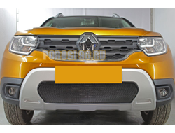 Защита радиатора Renault Duster 2021- (4 части) black верх