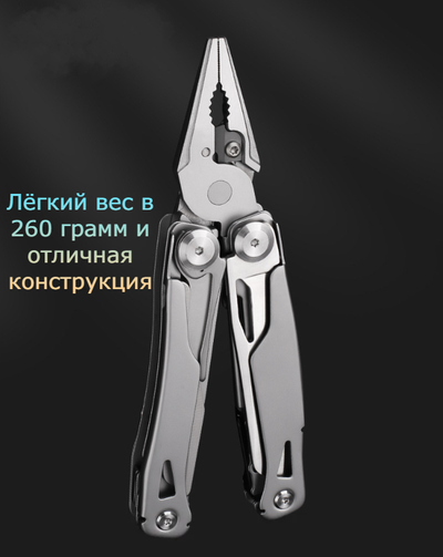 Трансформер мультитул - GHK8 с набором бит, 14 в 1 /многофункциональный инструмент из нержавеющей стали