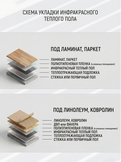 Комплект теплого пола инфракрасный Rexva 80 см с WiFi терморегулятором E51, Южная Корея