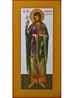Иоанн Александрийский, святой мученик. Рукописная мерная икона.