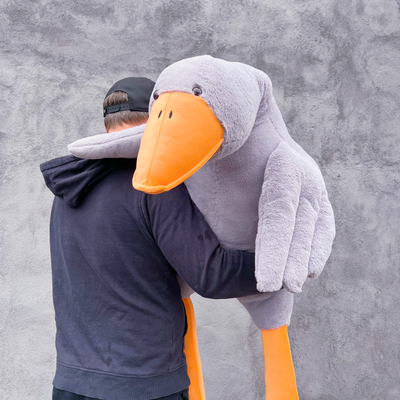 Плюшевый гусь 150 см премиум серый