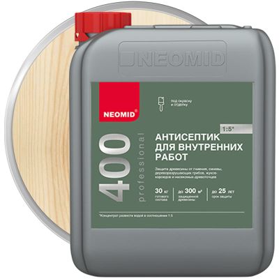 Антисептик для внутренних работ концентрат 1:5 NEOMID 400 ECO Бесцветный 5 л