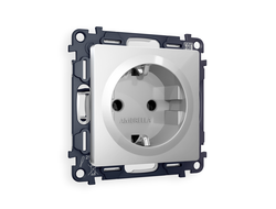 Розетка 2P+E Серебро глянец - Ambrella Volt - ALFA