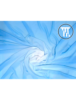 Шифон градиент, цв. Белый + Голубой