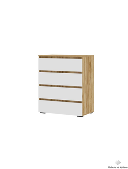 Хелен КМ 02 802 4 ящика комод Крафт золотой/Белый шагрень