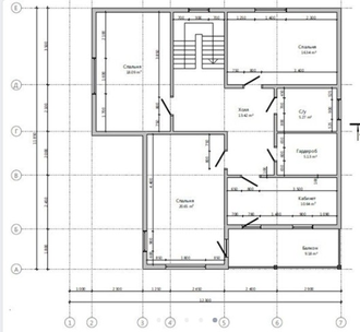 Двухэтажный каркасный дом с четырьмя спальнями 233м² (SK60)