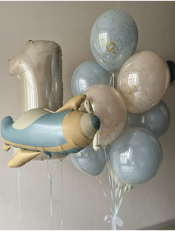 Набор шаров с гелием "С первым днем рождения!"