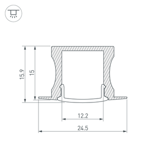 Профиль с экраном  ALU-SLIM-H15-F-2000 ANOD+FROST