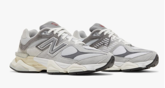 New Balance 9060 Rain Cloud Grey (Экозамша) сбоку