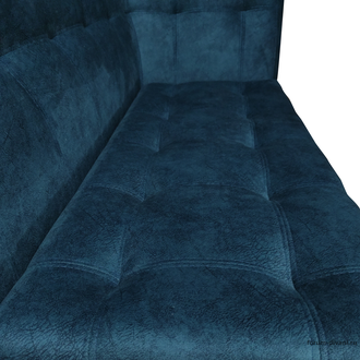 Кухонный ДИВАН "ФОРУМ-5МН" С БОКОВОЙ СПИНКОЙ, Синий/слоновая кость Правый