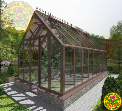 3D модель Классическая стеклянная теплица Честерфилд премиум