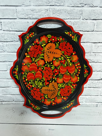 Поднос 240*300 мм с росписью Хохлома