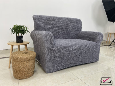 Чехол на 2хм диван Микрофибра Грэй. Защита для мягкой мебели от животных.