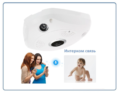 VStarcam. Потолочная - настенная WiFi/LAN видеокамера панорамная с DVR, HD (Eye4)