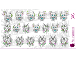 Слайдер-дизайн 303 - Кошечка и котик рисунок, арт.