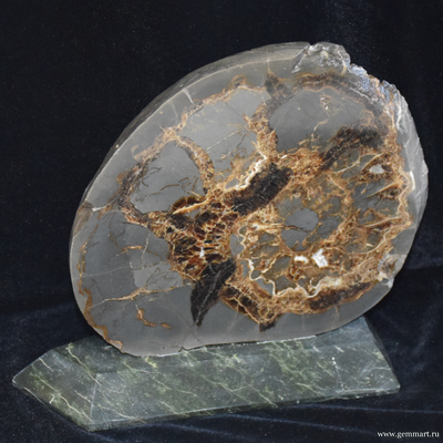 Септария - полированный спил на подставке из камня 230*100*225мм