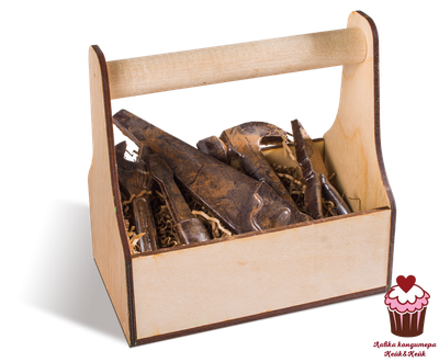 Ящик деревянный с ручкой 24,5×13,5см