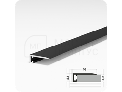 Микроплинтус АПЛ 01 производства Лука, длина 2,4м. цвет черный