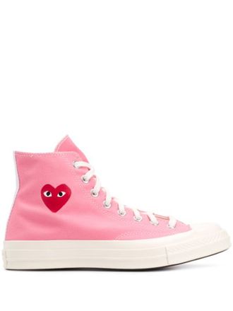 Кеды Converse Play Comme Des Garcons розовые высокие