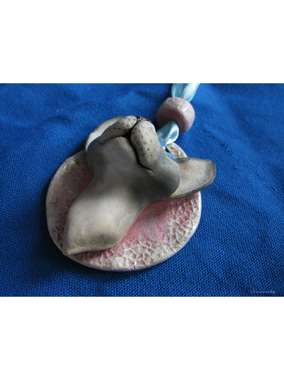 Северная Кошка. Необычная подвеска в виде кошки из лёгкой термоглины