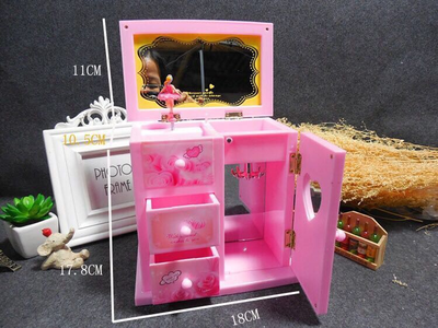 Шкатулка музыкальная с балериной для бижутерии "Шкафчик"