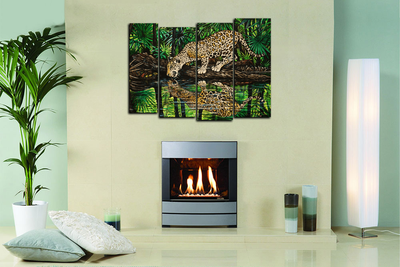 Модульная картина "Хищник на водопое"