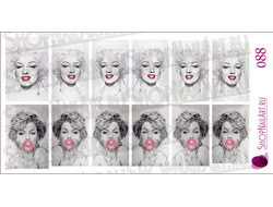 Слайдер-дизайн 088 - Рисунок Мэрилин Монро, жвачка