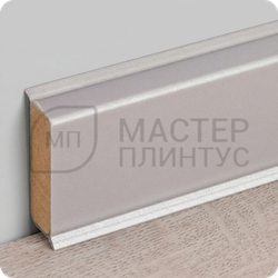 Напольный плинтус с мягким краем Dollken cubu flex life, высота 40 мм. толщина 11 мм. цвет серебро