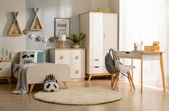 Шкаф 2-створчатый ТК №2 комбинированный на высоких ножках из массива сосны 82 Х 60 Х 178 см