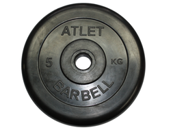 Диск обрезиненный MB Barbell Atlet, d=26мм, вес 5 кг