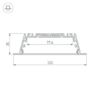 Профиль с экраном Arlight ARH-POWER-W120-F-2000 ANOD (Алюминий)