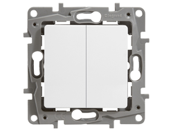 Выключатель двухклавишный, белый - Etika - Legrand 672202