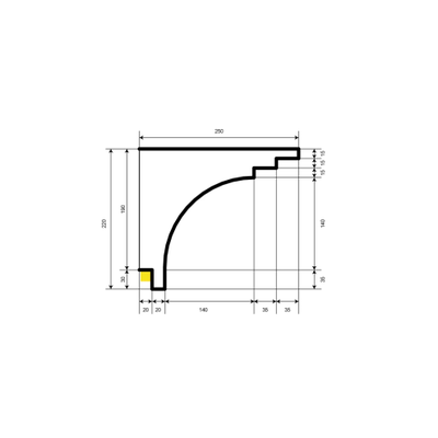 Фасадный карниз для подсветки KC305