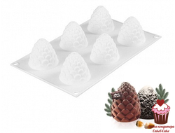 Форма для муссовых десертов Шишки FORESTA 6 шт, силикон, Китай