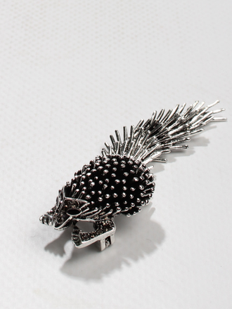 Брошь "Панголин" белый металл