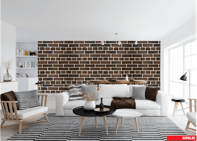 Кирпич "БЕЛЬГИЙСКИЙ", бетон, цв.Темно-Коричневый, уп.1м2(52шт)(20кг)(36уп)