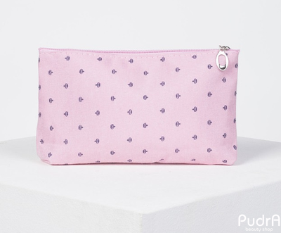Набор косметичек 2 в 1 Корона, отдел на молнии с ручкой, розовый