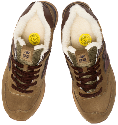 New Balance 574 Light Brown с мехом