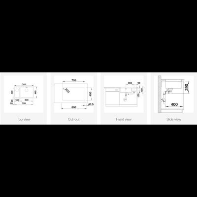 Мойка Blanco ANDANO 500/180-U, чаша слева