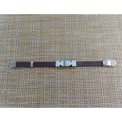 Браслет каучук кож.зам с матовой пластиной 41x12мм L21 см