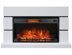 Линейный электрокамин Норд белый с очагом Foton 42 LED FX QZ