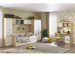 Композиция Детской ФОРСАЖ Дуб Сонома/Белый