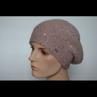 Розовый женский берет вязаный Vizio Италия 6943