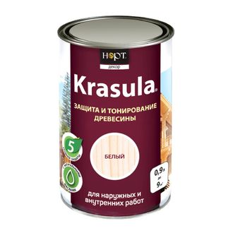 Защитный-декоративный состав KRASULA цвет Белый (0,9л)