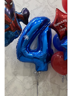 Шар-цифра 102 см с гелием Синий