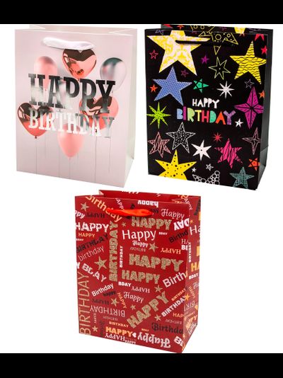 Пакет с блестками бум., 22*32(36) см, МИКС