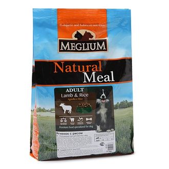 Meglium Adult Lamb & Rice корм с ягнёнком и рисом для взрослых собак всех пород 1 кг (упаковка на развес)