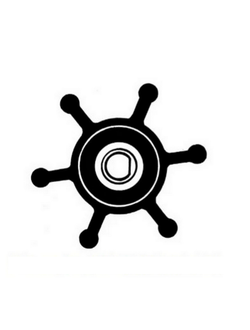 Импеллер помпы охлаждения двигателя Ancor 2052 Ø51x22мм 6 лопастей из черного неопрена