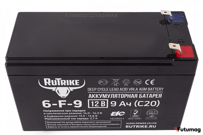 Аккумулятор RuTrike 6-F-9 (12V9A/H C20)